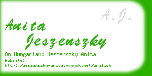 anita jeszenszky business card